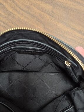 Michael Kors Black Quilted Logo-Print Purse with Gold Hardware